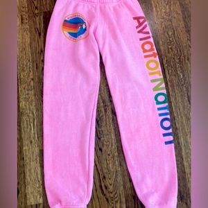 AVIATOR NATION PINK SWEATPANTS.